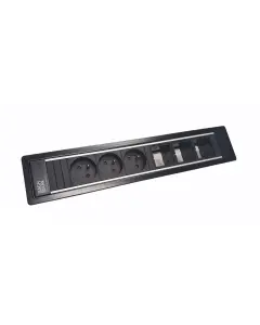 Power frame 6-vaks met 3xstopcontact en 3xcustom module (diverse kleuren)