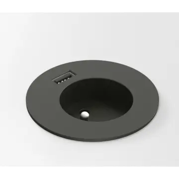 Powerdot midi 60mm 1x stopcontact 1x USB lader, zwart (CEE 7/5 penaarde)