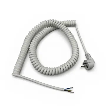 Spiraalkabel wit PVC 100-400cm stripped