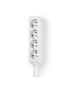Stekkerdoos 4-voudig (penaarde) wit met 1,5 meter kabel