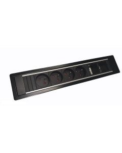 Power frame 6-vaks met 4xstopcontact en 2xcustom module