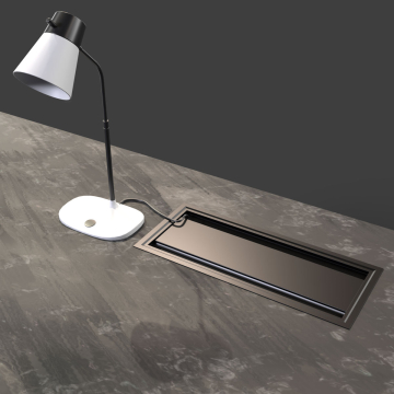 Aluminium kabeldoorvoer 320x135mm dubbelzijdig zwart