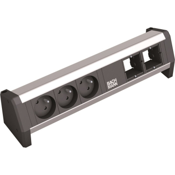 Desk 1 stekkerdoos 3x stopcontact met 2xcustom module (CEE 7/5 penaarde)