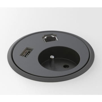 Powerdot 1xstopcontact, 1xdata, 1x USB lader (CEE 7/5 penaarde)
