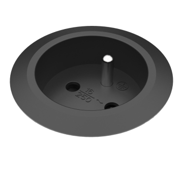 Powerdot mini 51mm inbouw stopcontact, zwart BE/FR