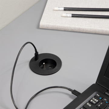 Powerdot midi 60mm 1x stopcontact 1x USB-C lader, zwart
