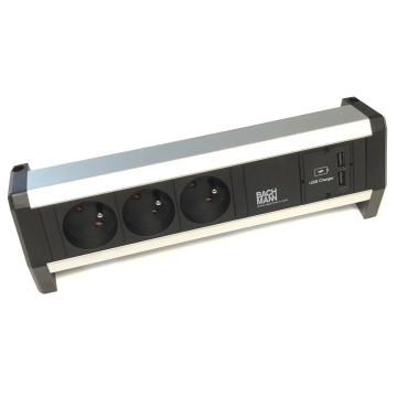 Desk 1 stekkerdoos 3x 230v met 2 usb laders (CEE 7/5 penaarde)