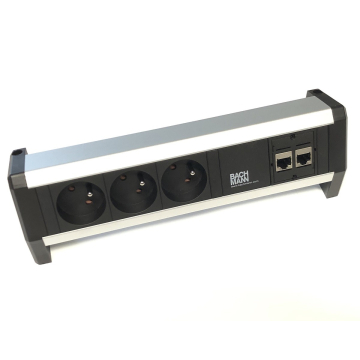 Desk 1 stekkerdoos 3x 230v met 2x internetaansluiting (CEE 7/5 penaarde)
