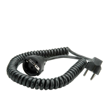 Spiraalkabel zwart PVC 100-400cm