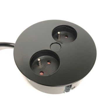 Bachmann Twist 2x stopcontact mat zwart (CEE 7/5 penaarde)
