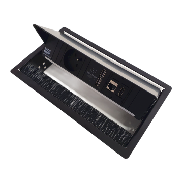 Bachmann coni inbouw stekkerdoos met 1x penaarde stopcontact , dubbele usb lader, 1x hdmi en 1x cat6 internet aansluiting.