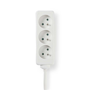 3-voudige stekkerdoos kleur wit 1,5 meter kabel