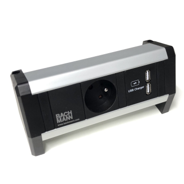 Desk 1 opbouw stekkerdoos 1x stopcontact en dubbele USB lader (CEE 7/5 penaarde)