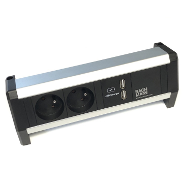 Desk 1 stekkerdoos 2-voudig, dubbele USB lader (CEE 7/5 penaarde)