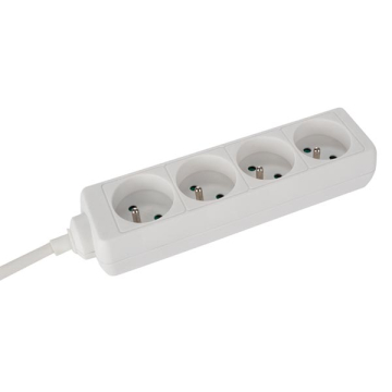 Stekkerdoos 4-voudig wit met 5 meter kabel