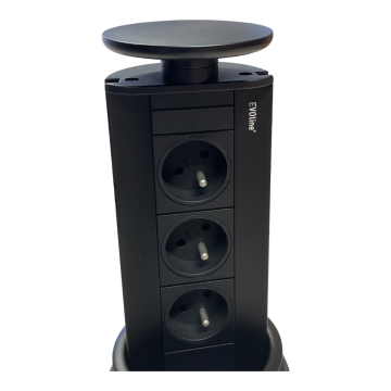 Evoline Port 3 stopcontacten zwart