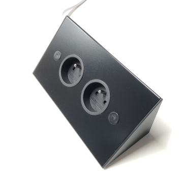 Tweevoudig hoekstopcontact zwart Thebo