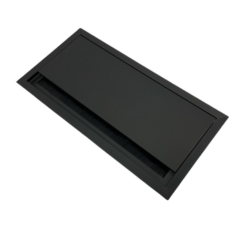 Aluminium kabeldoorvoer 240x120mm zwart met borstel