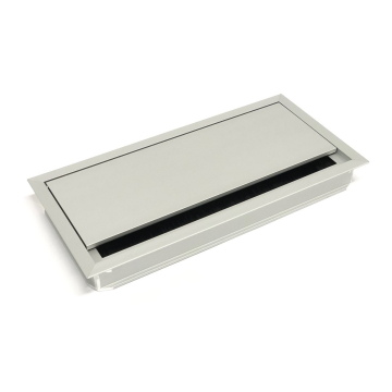 Aluminium kabeldoorvoer 240x120mm zilver met borstel