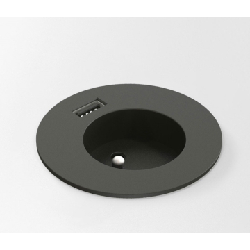 Powerdot midi 60mm 1x stopcontact 1x USB lader, zwart (CEE 7/5 penaarde)