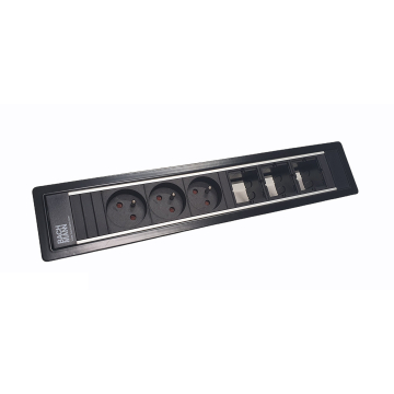 Power frame 6-vaks met 3xstopcontact en 3xcustom module (diverse kleuren)