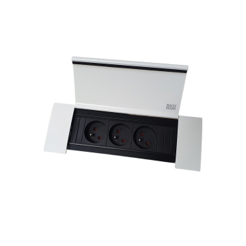 Power frame cover 3x230v inbouw stopcontact penaarde wit