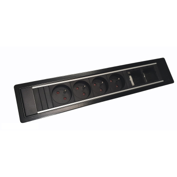 Power frame 6-vaks met 4xstopcontact en 2xcustom module (diverse kleuren)
