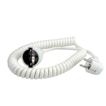 Spiraalkabel wit PVC 100-400cm