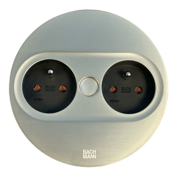 Bachmann Twist 2 met 2x stopcontact RVS rond