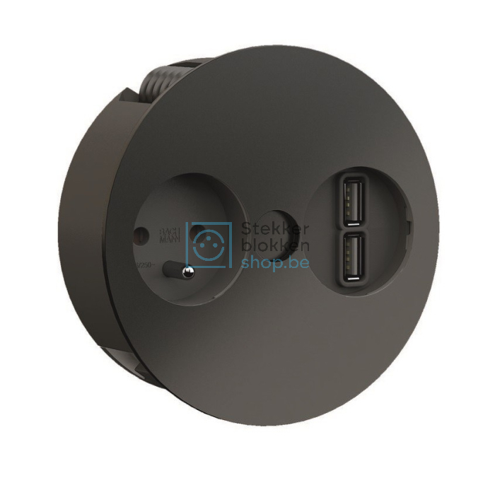 Twist mat zwart met 2 usb ladersTwist mat zwart met 2 usb laders