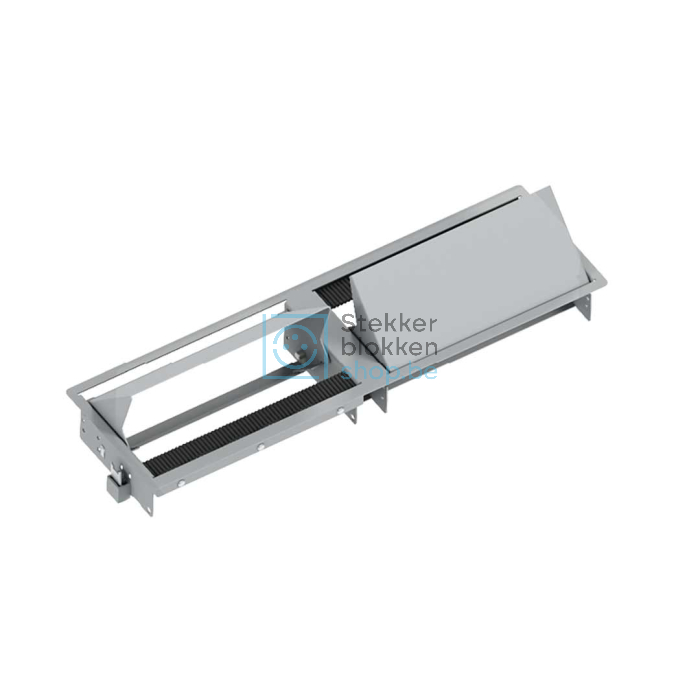 Bachmann Coni duo 4 stopcontacten met penaarde, 4 USB lader, zilvergrijs