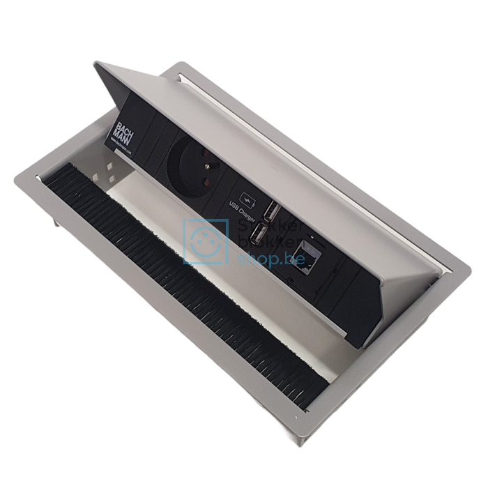 Bachmann coni inbouw stekkerdoos 1x stopcontact, 2x usb lader, 1x cat6 internet aansluiting