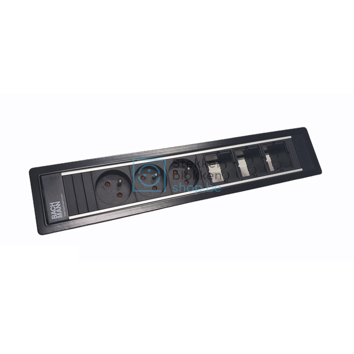 Power frame 6-vaks met 3xstopcontact en 3xcustom module (diverse kleuren)