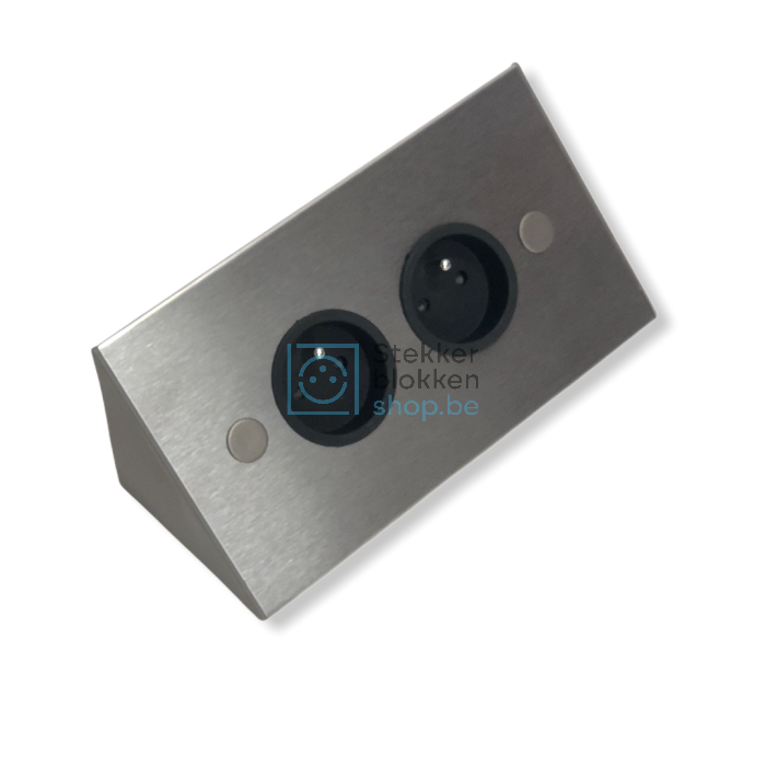 Hoekstopcontact inox block prise