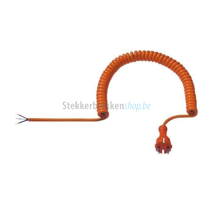 Spiraalkabel oranje 5 meter