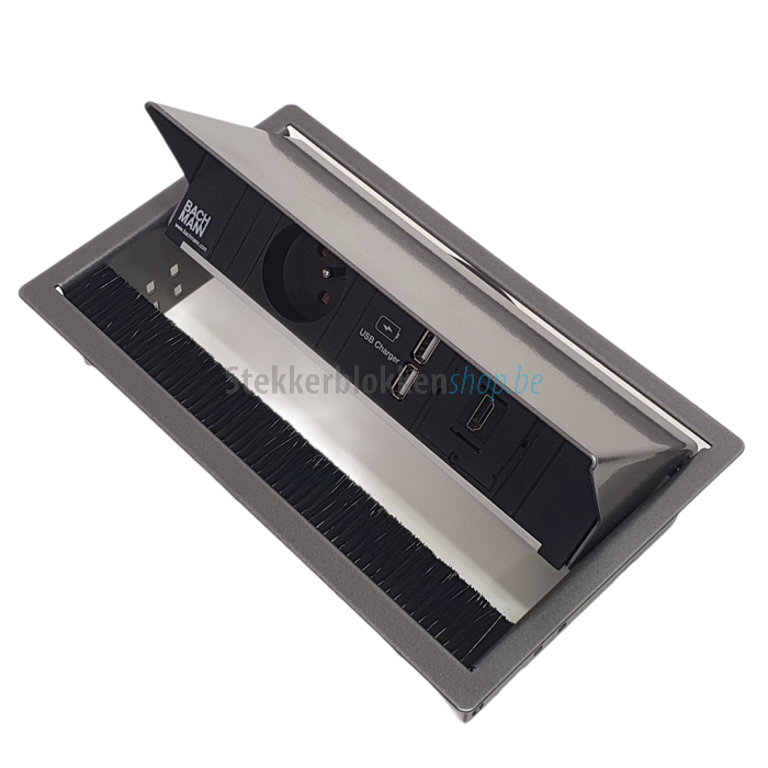 Bachmann coni inbouw stekkerdoos 1x stopcontact, 2x usb lader, 1x hdmi aansluiting