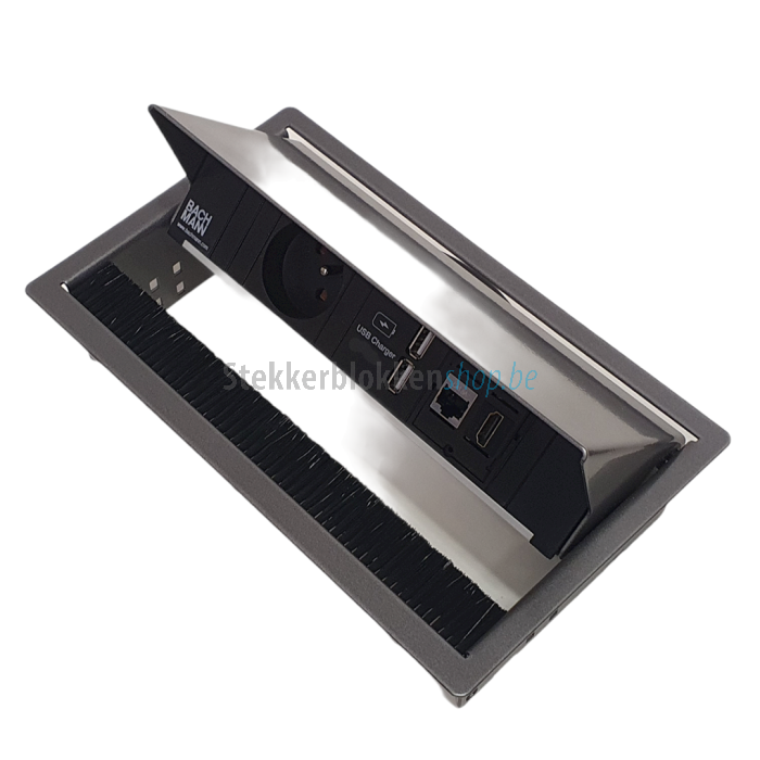 Bachmann coni inbouw stekkerdoos 1x stopcontact 2x usb lader 1x hdmi aansluiting