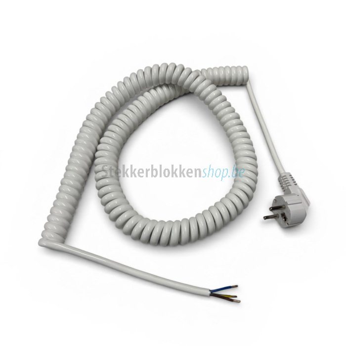 Spiraalkabel wit 4 meter