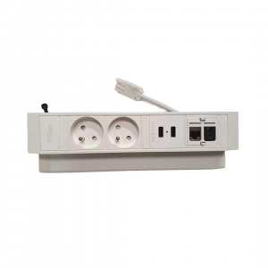 Desktop opbouwstekkerdoos exit wit 2x stopcontact, 2x USB lader, 1x CAT6, 1 HDMI